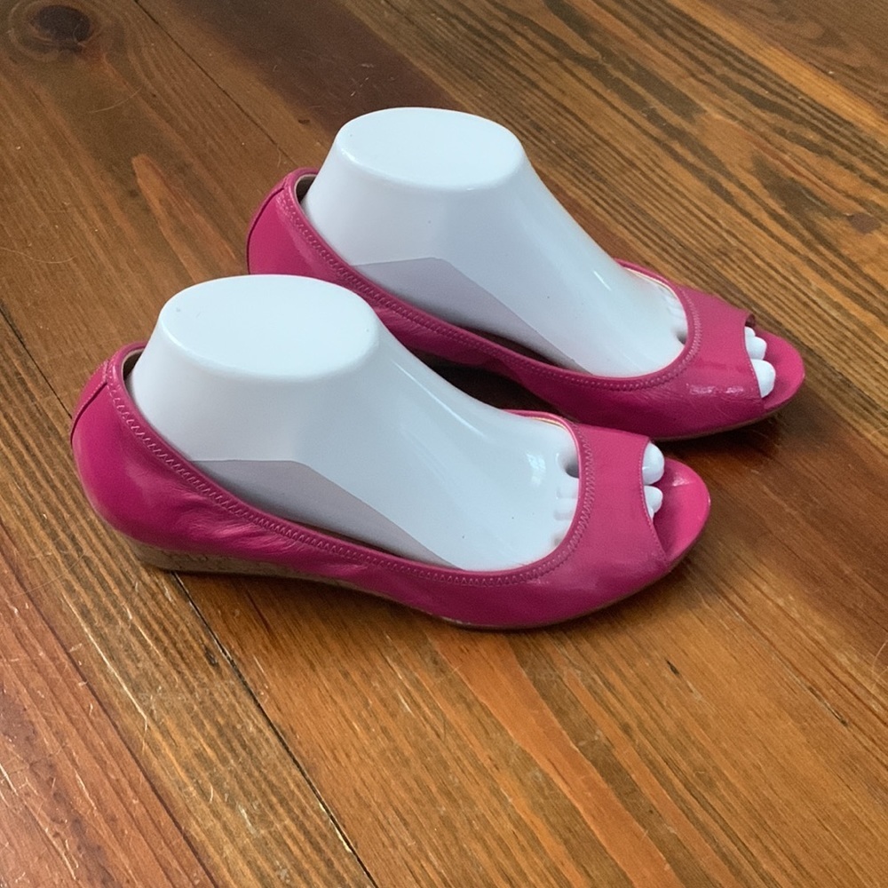 Cole Haan Fuchsia Open-Toe Wedges